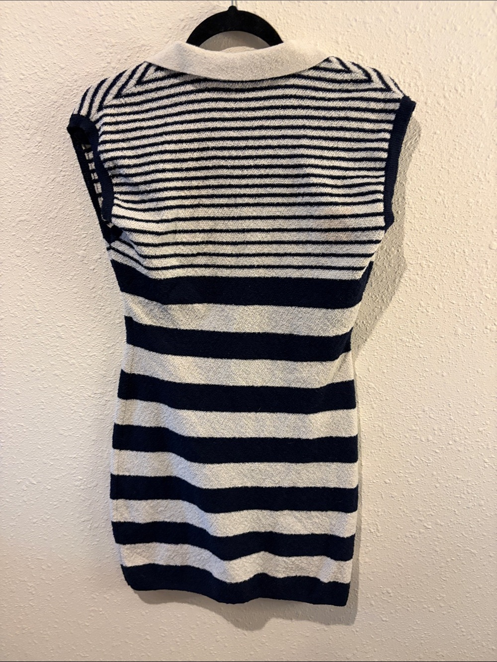 Zara Navy and White Striped Terry Mini Dress - Picture 3 of 3